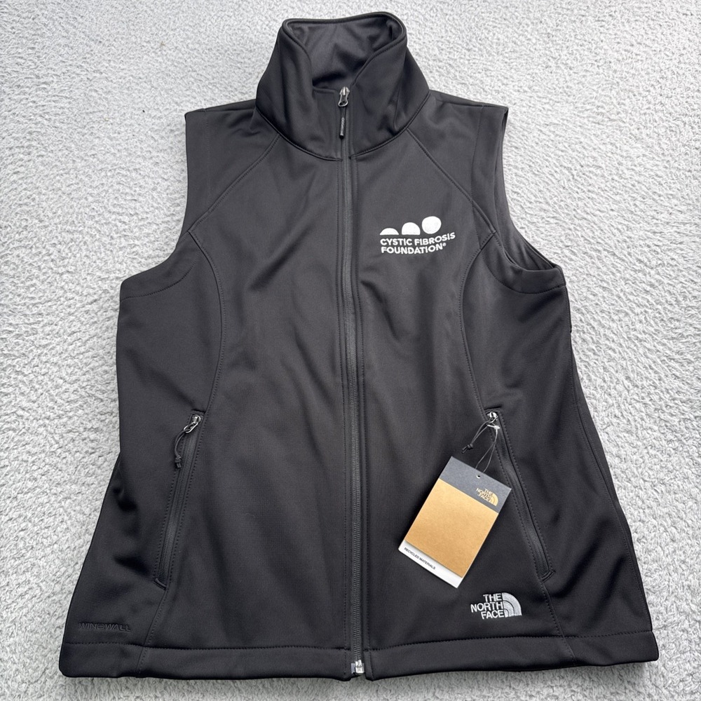 North Face WindWall Vest Womens Large Black Softshell Outdoor Full Zip Jacket